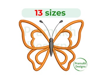 Butterfly Embroidery Design (1.5–7.5 inch) – Mini Silhouette, Filled Stitch, Insect Design, Instant Download