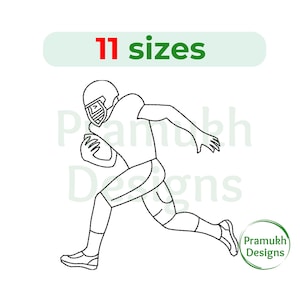 Football Player Embroidery Design (2.5–7.5 inch) – Player Outline, Sports Embroidery, Machine Embroidery File, Instant Download Digital File