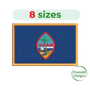 Guam-Flaggen-Stickerei, Mini-Guam-Flagge, Maschinenstickerei, Sofortdownload, digitale Datei
