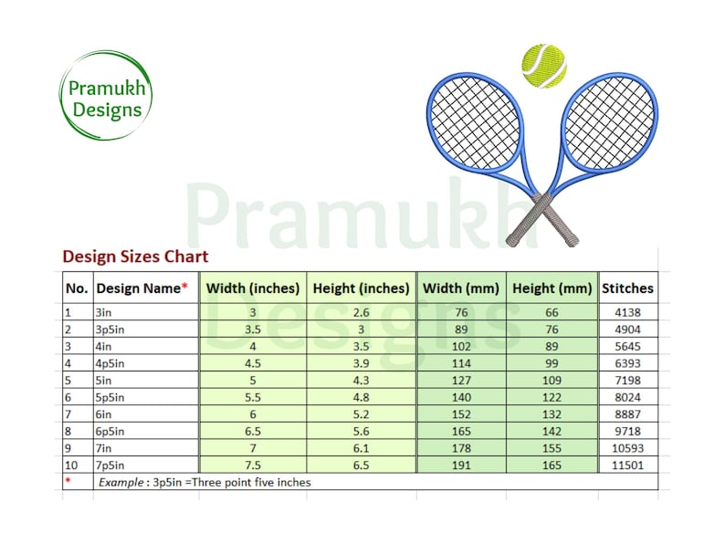 Mini Tennis Racket Embroidery Design Tennis Embroidery Design (3–7.5 Inch) – Mini Tennis Racket & Ball ...