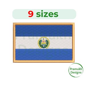 El Salvador flag embroidery design. Machine embroidery design. El Salvador flag Silhouette. El Salvador flag mini. El Salvador embroidery.