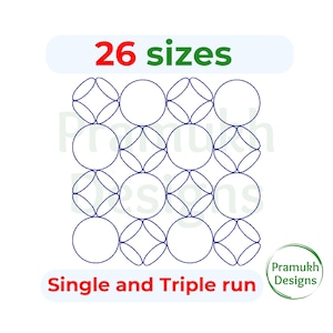 Circle Grid Background Quilting Embroidery Design | Edge to Edge Quilt Block for Longarm and Embroidery Machines