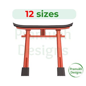 Japanese Torii Gate Embroidery design. Torii Gate Silhouette. Torii Gate mini. Japan design. Machine Embroidery Design.