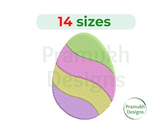 Multicolored Easter Egg Embroidery Design (1–7.5 inch) – Mini Egg, Happy Easter Machine Embroidery, Instant Download Digital File