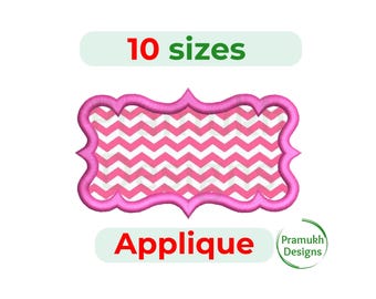 Frame Applique Embroidery Design (3–7.5 inch) – Applique Frame Pattern, Machine Embroidery, Digital File