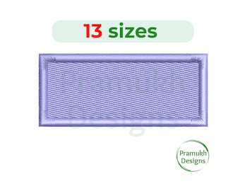 Sharp Rectangle Embroidery Design. Rectangle mini. Rectangle filled stich. Basic Shape Embroidery Design. Name Tag Embroidery Design.
