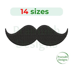 Peut inclure: Modèle de broderie de moustache noire en 14 tailles.
