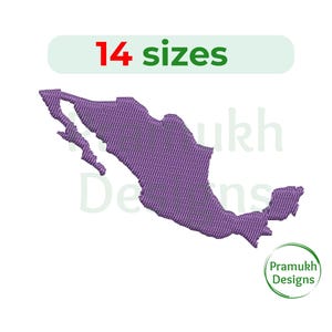 Mexico Embroidery Design (1–7.5 inch) – Mini Mexico, Machine Embroidery, Instant Download Digital File