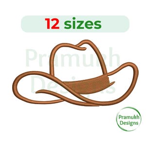 Cowboy Hat embroidery design. Machine embroidery design. Cowboy embroidery. Mini Cowboy Hat. Cowboy Hat filled stich.