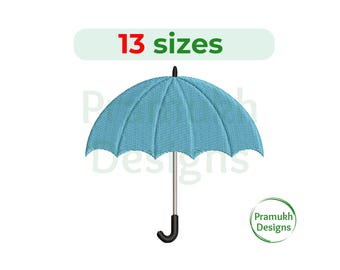 Umbrella Embroidery Design (1.5–7.5 inch) – Mini Umbrella, Machine Embroidery, Instant Download Digital File