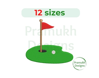 Golf Course Embroidery Design (2–7.5 inch) – Mini Golf, Golf Design, Machine Embroidery File, Instant Download Digital File