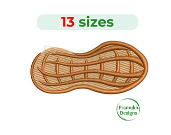 Peanut Embroidery Design (1.5–7.5 inch) – Mini Peanut, Food Embroidery, Machine Embroidery, Instant Download Digital File