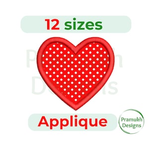 Heart Applique Embroidery Design (2–7.5 inch) – Valentine & Love Applique, Machine Embroidery Pattern, Instant Download