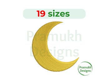 Moon Embroidery Design. Moon Silhouette. Small Moon Embroidery. Moon Design. Half Moon Design. Baby Embroidery. Machine embroidery design.