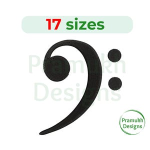 Diseño de bordado de clave de fa (1,9 a 19 cm): mini clave de fa, bordado a máquina, descarga instantánea de archivo digital