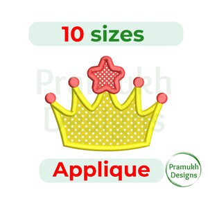 Crown Applique Design, Crown embroidery applique design for embroidery machine - 10 SIZES machine embroidery design - INSTANT DOWNLOAD