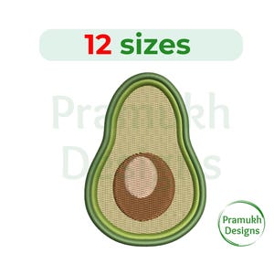 Avocado Embroidery Design (2–7.5 inch) – Mini Avocado, Machine Embroidery, Instant Download Digital File