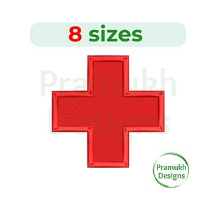 Pode incluir: Design de cruz vermelha bordada, disponível em 8 tamanhos.