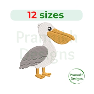 Pelican embroidery design (2–7.5 inch) – Machine Embroidery, Instant Download Digital File