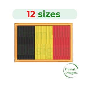 Belgium flag embroidery design. Belgium flag mini. Belgium flag Silhouette. Machine Embroidery Design. Belgium Embroidery. flag embroidery.