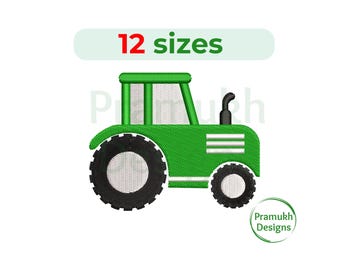 Tractor Embroidery Design (2–7.5 inch) – Mini Tractor, Fill Stitch, Silhouette, Machine Embroidery, Instant Download Digital File