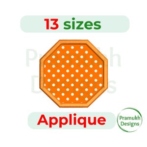 Octagon Applique Embroidery Design (1.5–7.5 inch) – Geometric Applique, Machine Embroidery Design, Instant Download