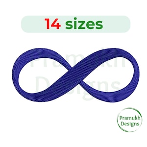 Diseño de bordado del símbolo del infinito (1–7,5 pulgadas): Mini bordado del símbolo del infinito, bordado a máquina, archivo digital de descarga instantánea