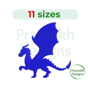 Dragon Embroidery Design. Mini Dragon. Dragon Silhouette. Machine embroidery design. Dragon Filled Stitch. Dragon Embroidery Design File.
