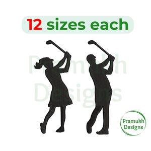 Golfer Embroidery Design (2–7.5 inch) – Mini Golfer, Machine Embroidery, Instant Download Digital File