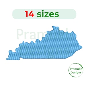 Kentucky state embroidery design.  Kentucky map fill stitch. US state embroidery design. Kentucky silhouette.