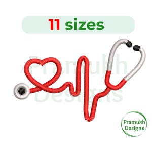 Stethoscope embroidery design. mini Stethoscope. Stethoscope Silhouette. Medical stethoscope embroidery. Machine embroidery design