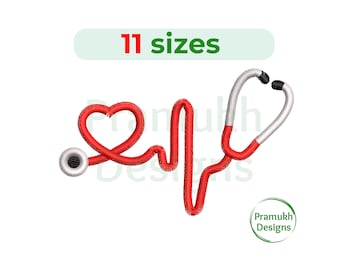 Stethoscope embroidery design. mini Stethoscope. Stethoscope Silhouette. Medical stethoscope embroidery. Machine embroidery design