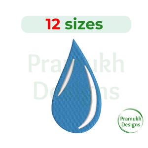 May include: Blue water drop embroidery design in 12 sizes. This digital embroidery file is perfect for creating personalized projects like towels, t-shirts, and more.