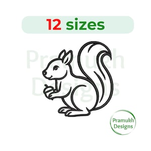 Squirrel Outline Embroidery Design (2–7.5 inch) – Squirrel outline embroidery, Machine Embroidery, Instant Download Digital File
