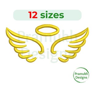 Angel Wings Embroidery Design (2–7.5 inch) – Mini Angel Wings, Machine Embroidery, Instant Download Digital File