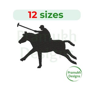 Polo Player Embroidery Design. Polo Player mini. Polo Player silhouette. Machine Embroidery Design. Polo Player design. Sports Embroidery.