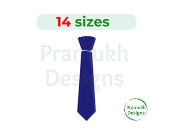 Tie Embroidery Design (1–7.5 inch) – Mini Neck Tie, Machine Embroidery, Instant Download Digital File