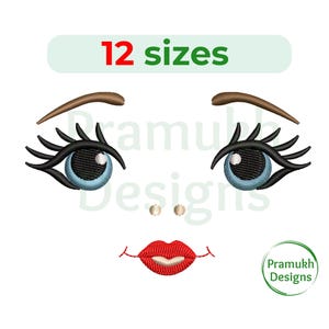 Precious Doll Face Machine Embroidery Design. Face Embroidery Design