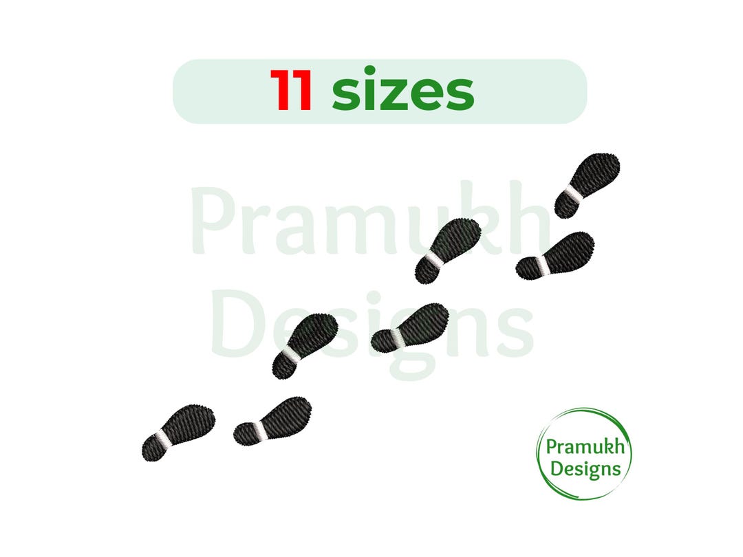 Footprints Embroidery Design (2.5–7.5 Inch) – Silhouette, Mini Boot ...