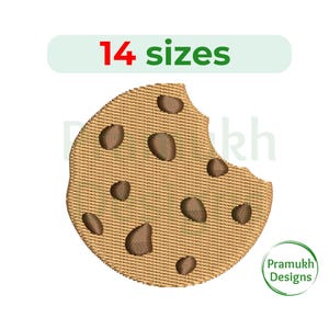 かじられたクッキーの刺繍デザイン（1～7.5インチ） - ミニクッキー、デザート刺繍、機械刺繍、デジタルファイルの即時ダウンロード