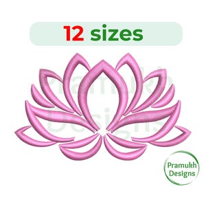 Motif de broderie fleur de lotus. Motif de broderie machine. Mini-Lotus. Silhouette de lotus. Motif de broderie de fleurs. Point rempli de lotus.