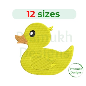 May include: Yellow rubber ducky embroidery design, available in 12 sizes.