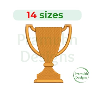 Trophy Cup Embroidery Design (1–7.5 inch) – Mini Trophy Silhouette, Filled Stitch, Sport Embroidery, Instant Download Digital File