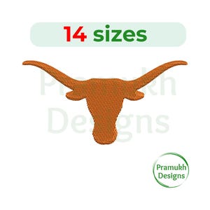 Longhorn Embroidery Design (1–7.5 inch) – Animal Face Silhouette, Mini Horns Design, Instant Download Digital File