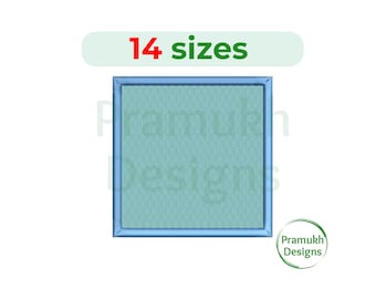 Square Embroidery Design (1–7.5 inch) – Mini Square, Monogram Design, Basic Shape, Instant Download Digital File