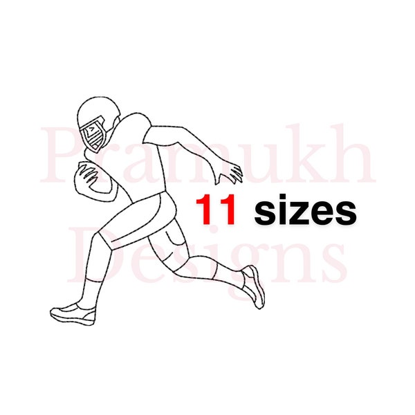 Football Player Machine Embroidery Etsy