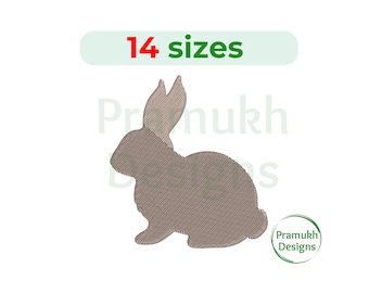 Bunny Embroidery Design (1–7.5 inch) – Easter Rabbit Silhouette, Bunny Fill Stitch, Easter & Holiday Embroidery