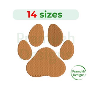 Mini Paw Embroidery Design. Mini to Large Paw Embroidery Design. Paw Embroidery Design. Paw filled stitch. Paw silhouette. Dog embroidery.