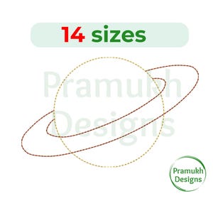 Saturn Embroidery Design (1–7.5 inch) – Mini Saturn, Machine Embroidery, Instant Download Digital File