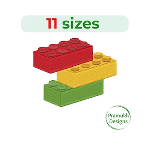 Building Blocks Embroidery Design. Building Blocks mini design.  Building Blocks Silhouette. Machine Embroidery Design. Kids embroidery.